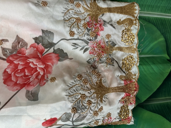 PunarviAuthentic PreLoved SustainableSatin Floral Saree