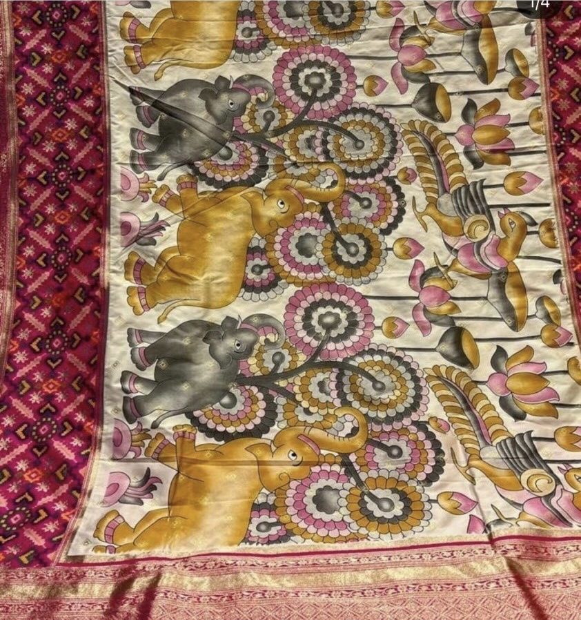 PunarviAuthentic PreLoved SustainablePrinted Kalamkari Saree