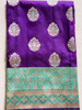 Picture of Beautiful brinjal colour Semi banaras silk saree