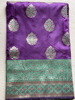 Picture of Beautiful brinjal colour Semi banaras silk saree