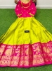 Picture of Brand New Raw Silk floor Length Frock With Contrast Border