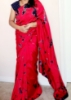 Picture of Red shibori saree with blouse