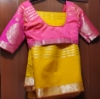 Picture of New Fancy Saree in Yellow ,Burnt Orange Combo!