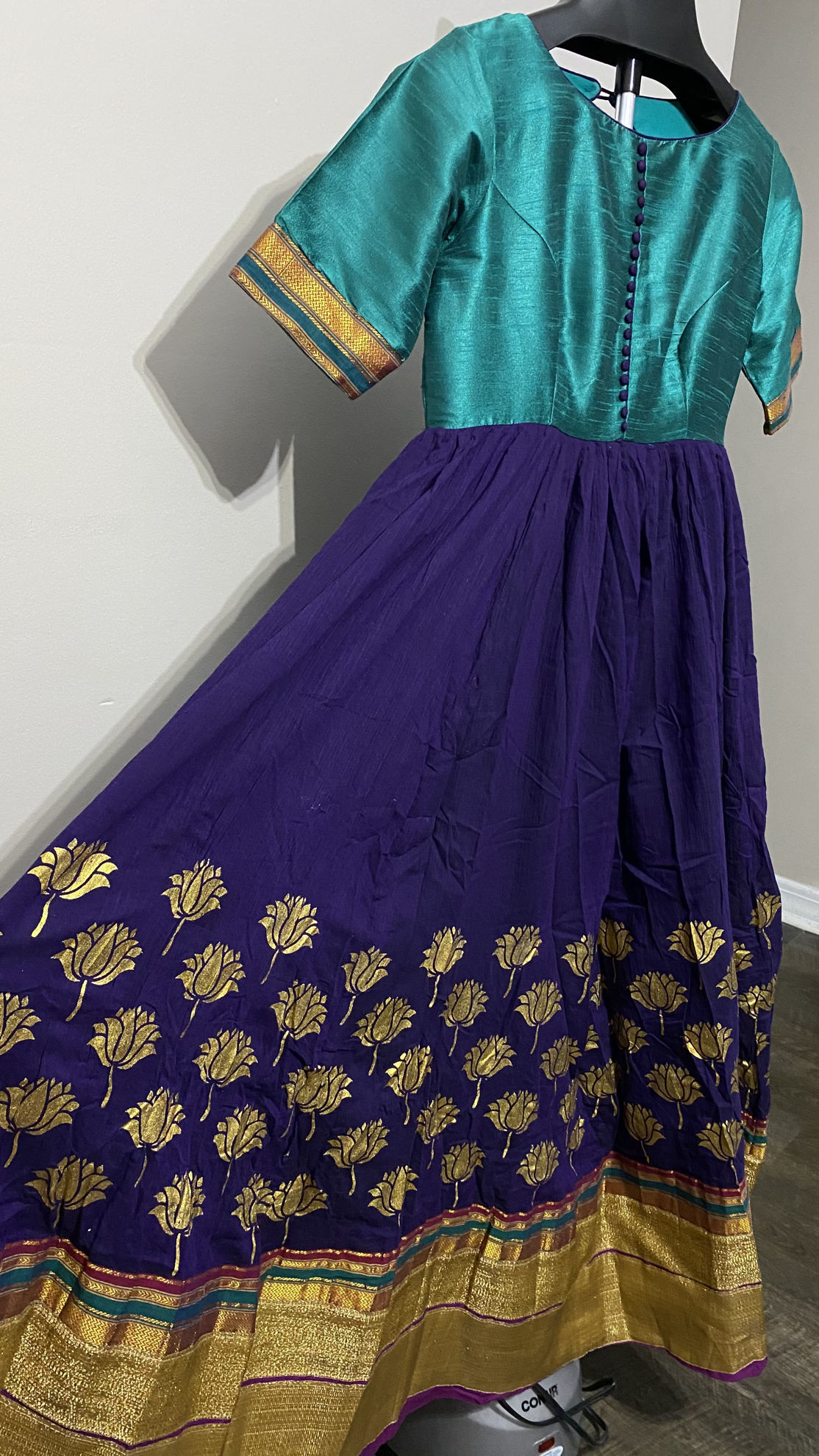 PunarviAuthentic|PreLoved|SustainablePurple Handloom Dress