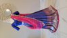 Picture of Royal blue lehenga with pink cut work dupatta