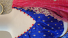 Picture of Royal blue lehenga with pink cut work dupatta