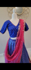 Picture of Royal blue lehenga with pink cut work dupatta