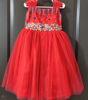 Picture of Red Tulle Frock with handwork 2t-3tyears