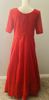 Picture of New red georgette chickenkari long frock …
