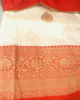 Picture of Beautiful  white beneras katan pure silk  saree brand new with stitched blouse brand new