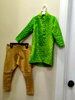 Picture of Green & Gold combo pattu Ethnic wear 3-4yr