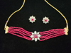 Picture of Diamond finish maroon choker with studs