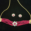 Picture of Diamond finish maroon choker with studs