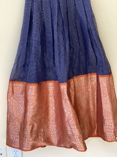 organza checks long frocks