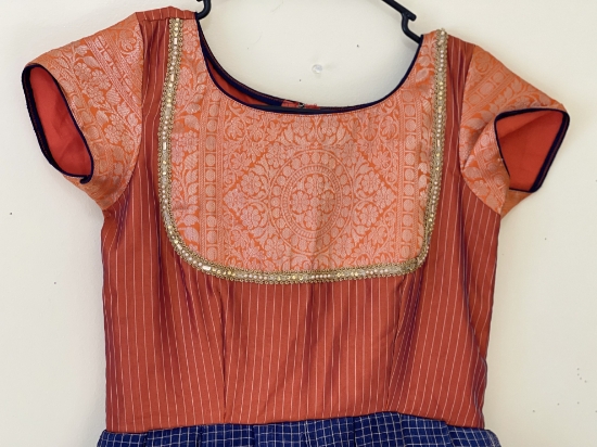 organza checks long frocks