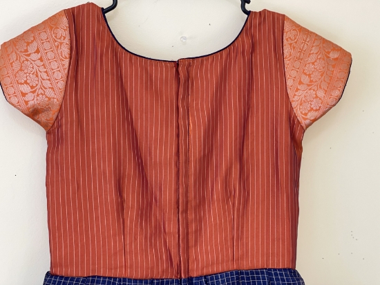 organza checks long frocks