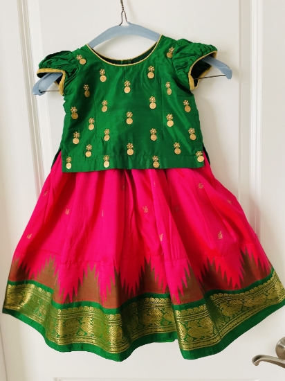 PunarviAuthentic|PreLoved|SustainableBaby girl pattu lehenga 1-2y