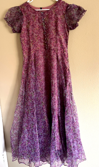 PunarviAuthentic|PreLoved|SustainableBeautiful purple organza long ...