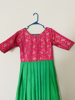 Picture of Parrot green and pink long frock