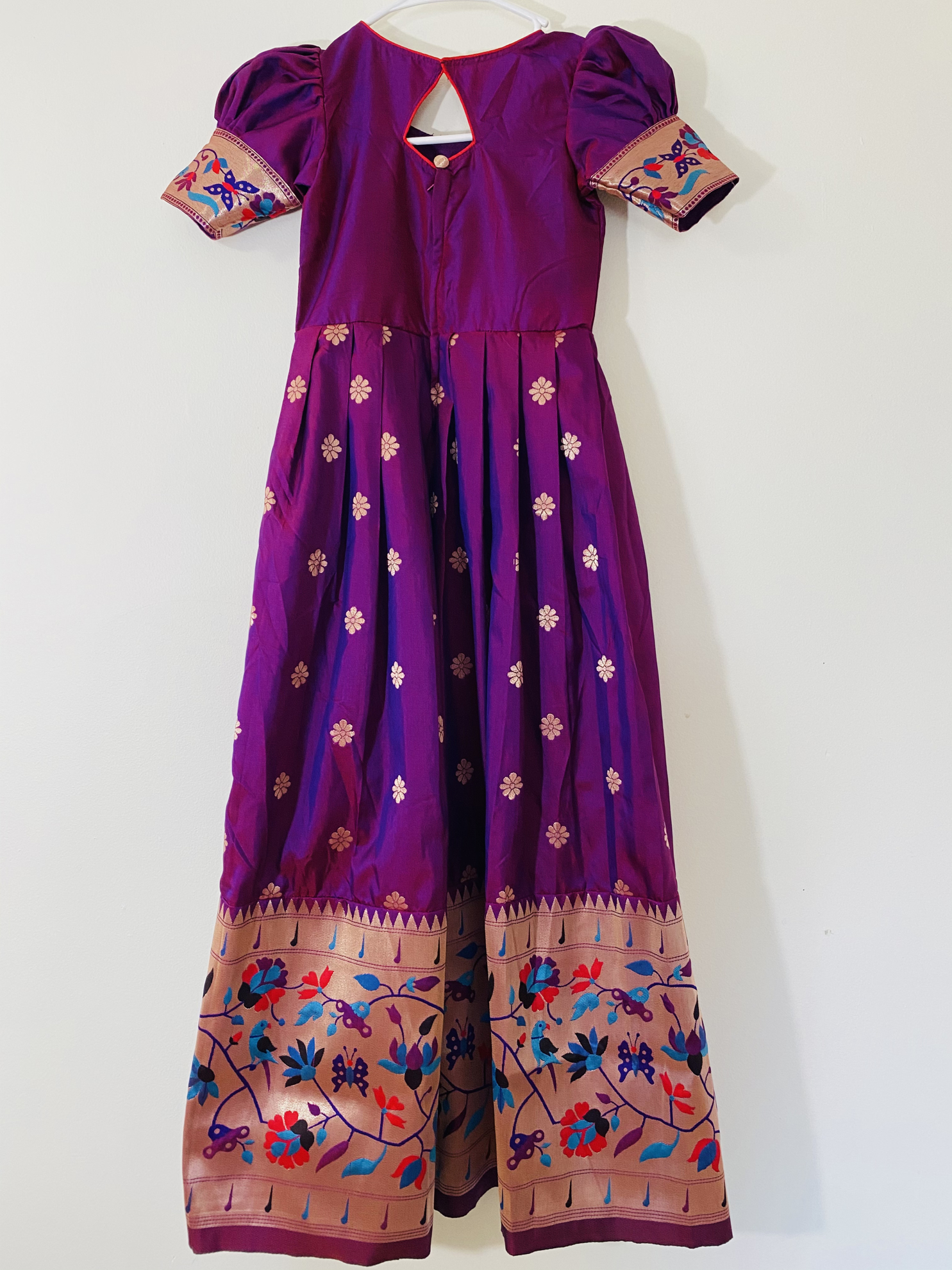 PunarviAuthentic|PreLoved|SustainableBrand new Paithani long frock 6-8Y