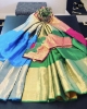 Picture of 4 colors kanchi pattu saree with matching blouse