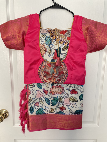 Kalamkari Hand-Painted Saree With Kanchi Border