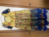 Picture of Yellow and blue Organza cutwork long frock