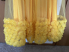 Picture of Yellow rose velvet and netted with pearls dress