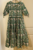 Picture of Green floral hand block print dress