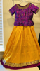 Picture of Rawsilk lehenga with ikkath maggam blouse 4-5y