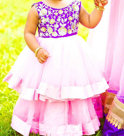 Picture of Pink and purple tiered frock 2Y