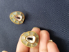 Picture of Interchangeable drop earrings, MOP set, mint pachi kundan earrings, adjustable bracelet