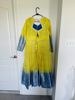 Picture of new Yellow n skyblue organza checks dress