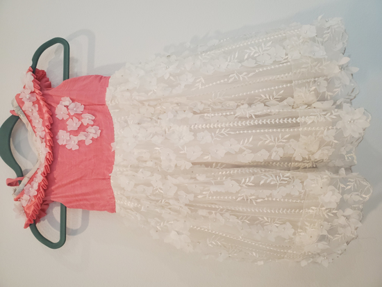 Picture of White frock with flowers 2-3Y