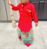 Picture of Red Banaras & floral dhoti 1-2Y