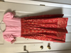 Picture of New red and baby pink benaras longfrock 6-8Y