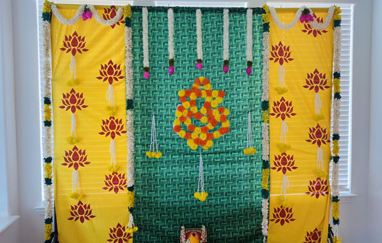 Picture of Pooja backdrop and complete set