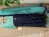 Picture of Beautiful mint green and navy blue bandini with yoke mirror  work