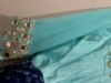 Picture of Beautiful mint green and navy blue bandini with yoke mirror  work