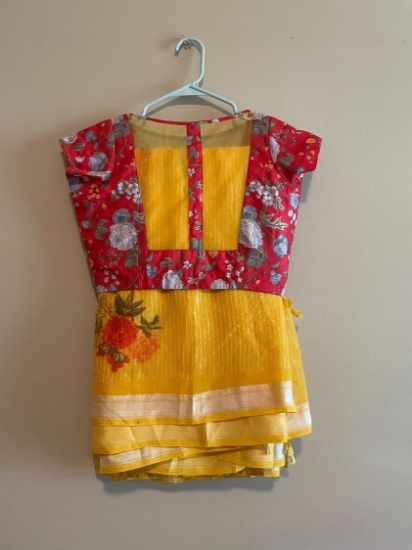 plain saree with sequin blouse