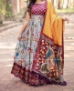 Picture of Brand new Festive Kalamkari long dress with leheriya dupatta