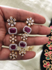 Picture of Beautiful jhumkha, Ad earrings  and  brand new maggam work jada combo