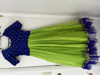 Picture of Parrot green & royal blue long frock with bottom ruffles