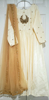 Picture of Cream white long dress with  zardosi work and pearl dupatta