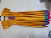 Picture of Raw Silk, Pure Ikkat dupatta long frock