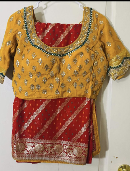 Picture of benaras georgette saree with gotapati work