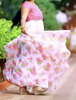 Picture of Pink and White Floral Organza Long Frock