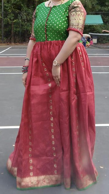 kanchipattu long frocks