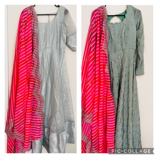 Picture of Combo two long frocks with lehriya dupatta