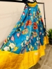 Picture of yellow and blue half saree